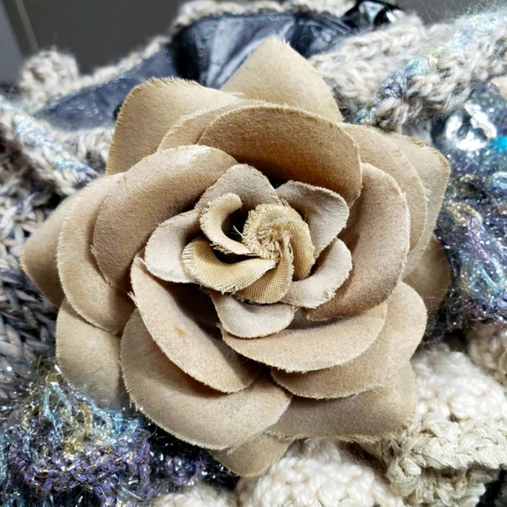 Handcrafted Crochet w/ Layers of Ruffles and a Beaded Handle Vintage Grandma
